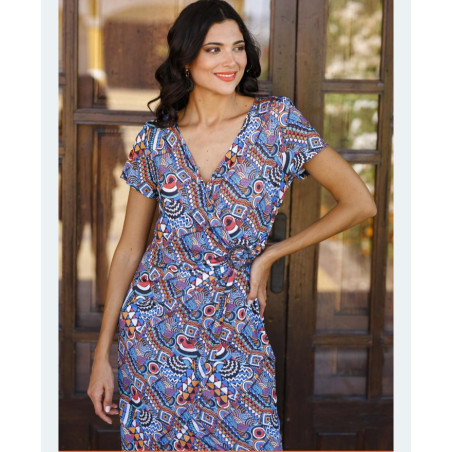 Vestido cruzado estampado ARONA