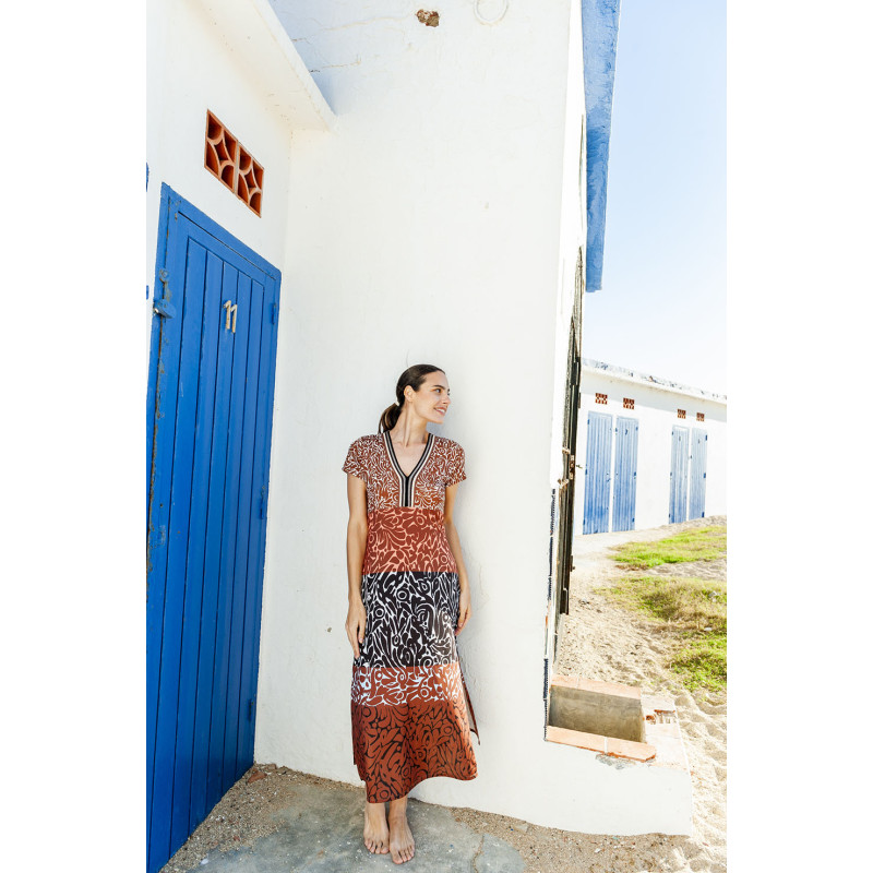 Vestido largo franjas NICTÉ