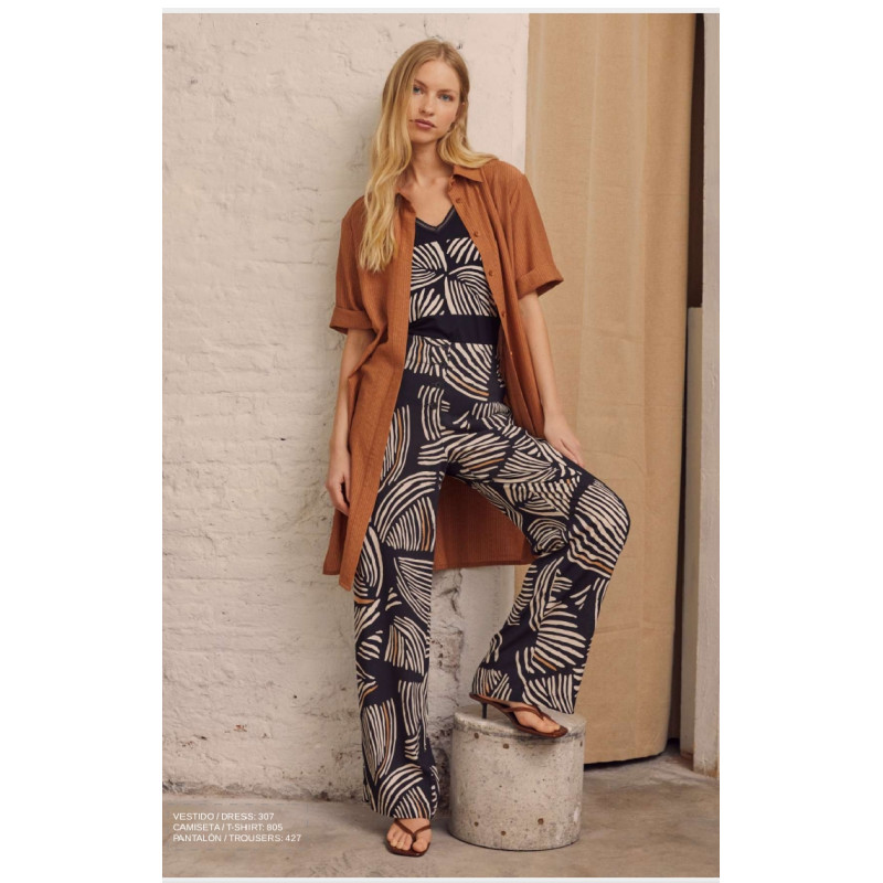 Pantalón estampado negro PAZ TORRAS