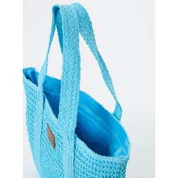 Bolso rafia azul PAZ TORRAS