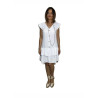 Vestido volantes blanco LEYCA