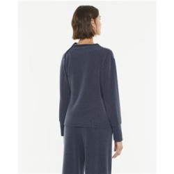 Camiseta canalé azul PAZ TORRAS