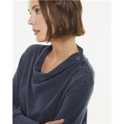 Camiseta canalé azul PAZ TORRAS