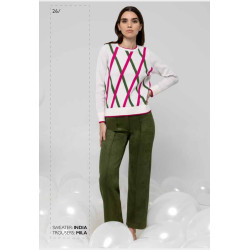 Pantalón antelina verde ME&ME