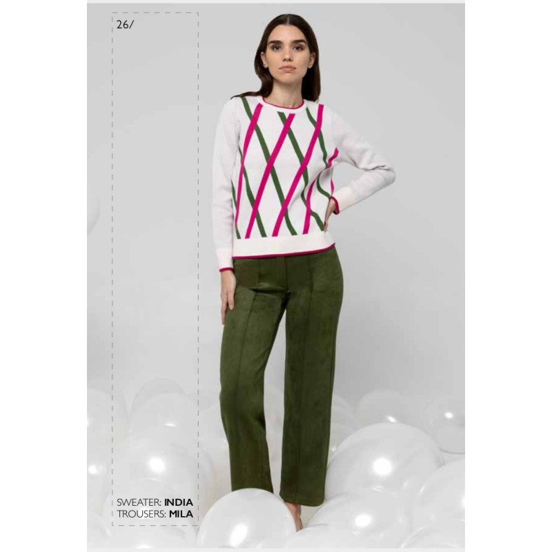 Pantalón antelina verde ME&ME